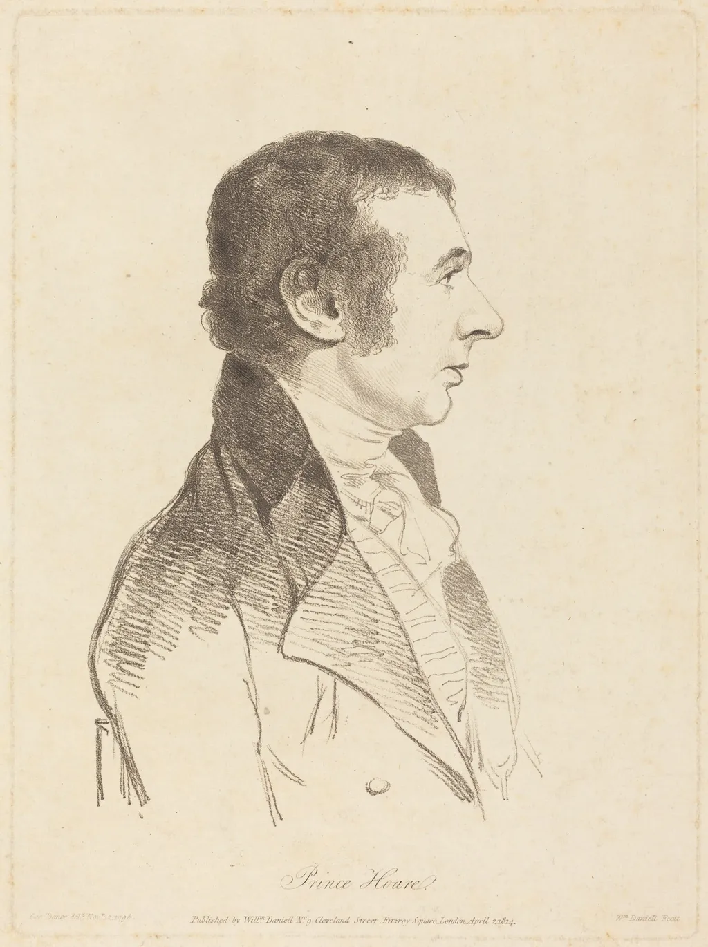 Prince Hoare, by William Daniell, ink, 1814