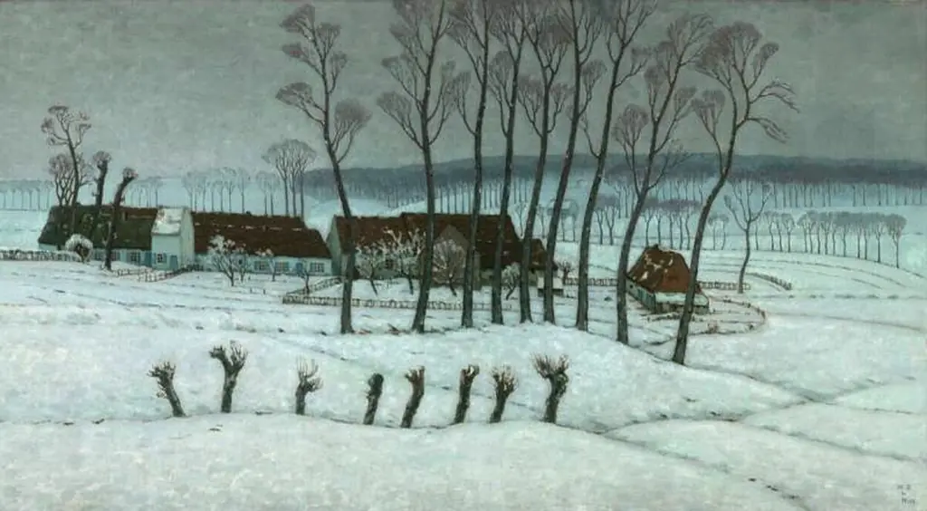 Snow at Berchem-Sainte-Agathe, by William Degouve de Nuncques
