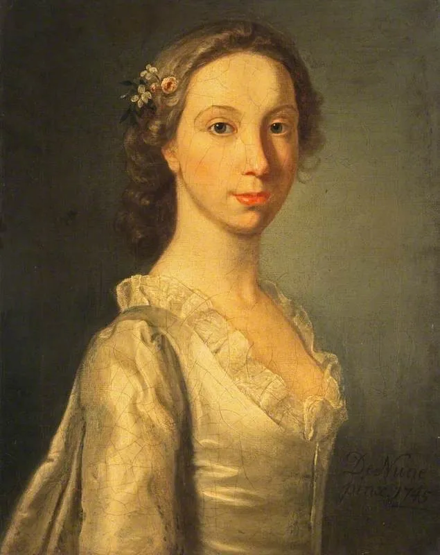 Portrait of a Young Lady, by William Denune, oil, 1745