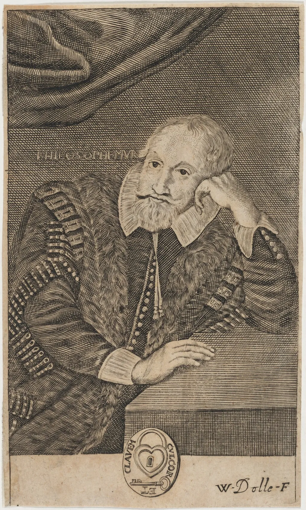 Sir Henry Wotton, by William Dolle, ink, 1660