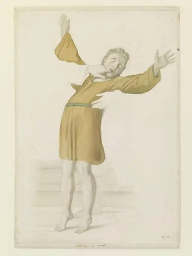 A figure copied from a fresco by Domenichino at the Monastery of Grotta Ferrata, by William Dyce