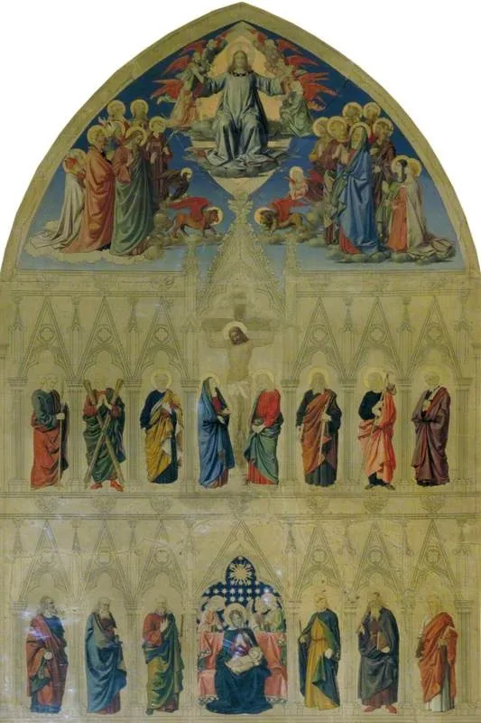 Christ Enthroned with Saints (design for a fresco for All Saints, Margaret Street), by William Dyce, oil, 1849