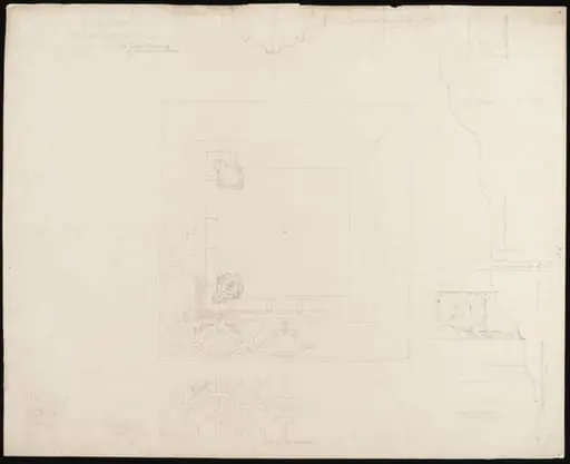 Kinmel Hall, drawing no. 348 and 354, plan of ceiling for principal staircase, by William Eden Nesfield