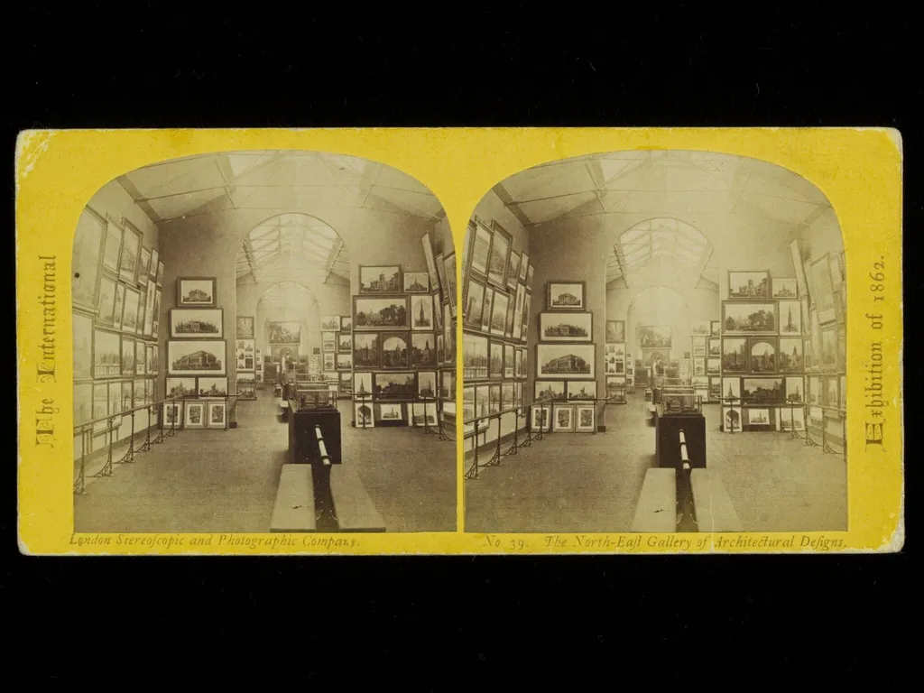 The International Exhibition of 1862: No. 39 - The North-East Gallery of Architectural Designs, by William England, photographic, 1862