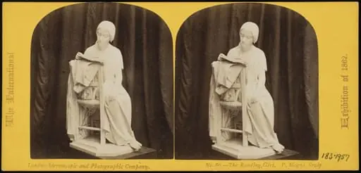 'The Reading Girl', a statue by Pietro Magni at Crystal Palace, by William England