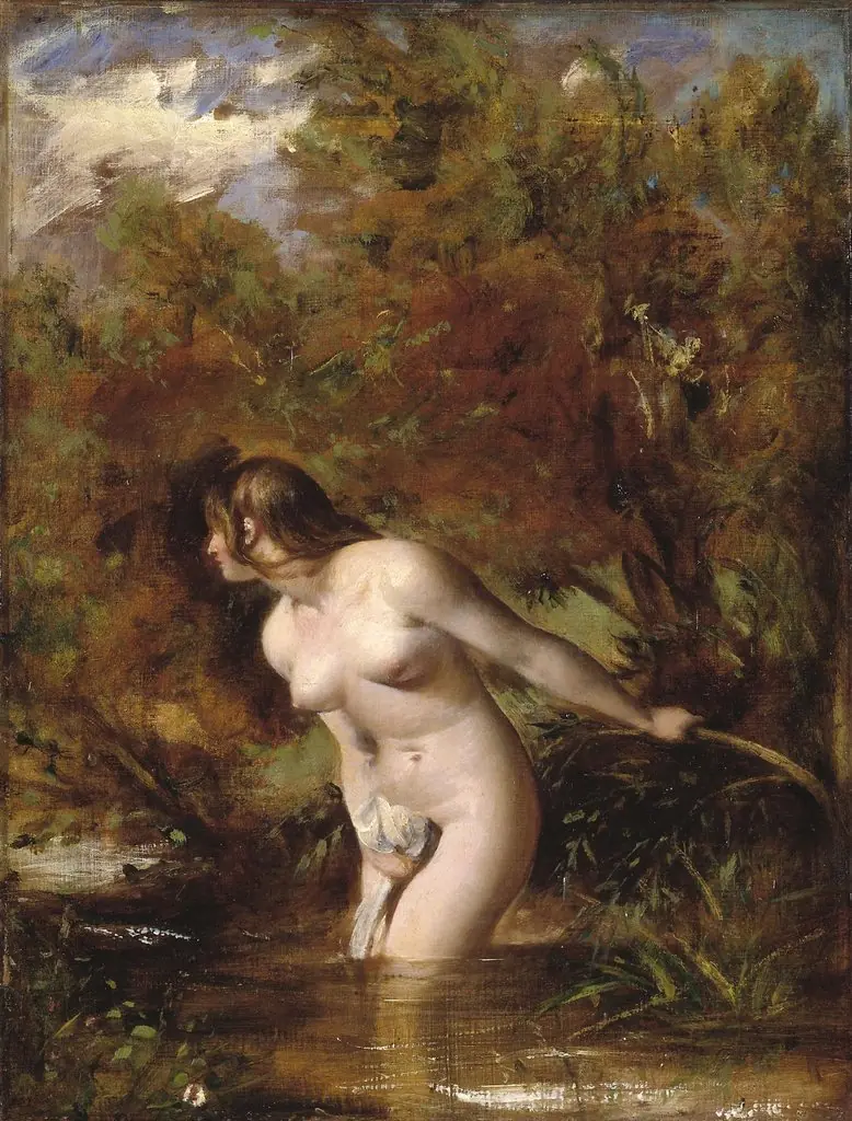 Musidora: The Bather 'At the Doubtful Breeze Alarmed', by William Etty