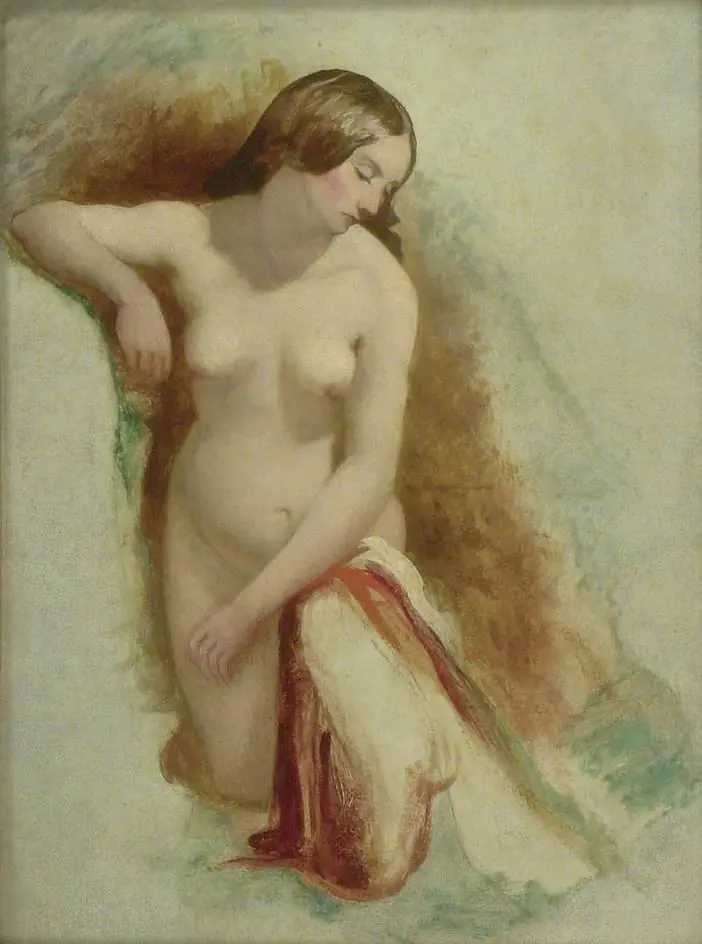 Nude Woman kneeling, by William Etty