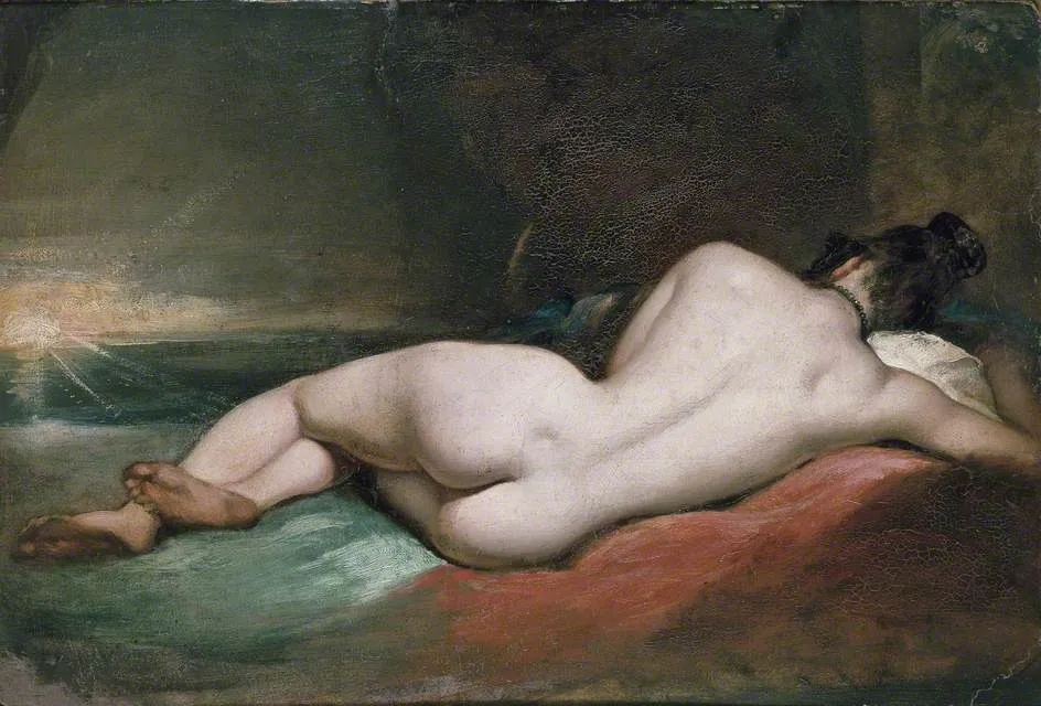 Nude Woman reclining, by William Etty, unspecified, 1828