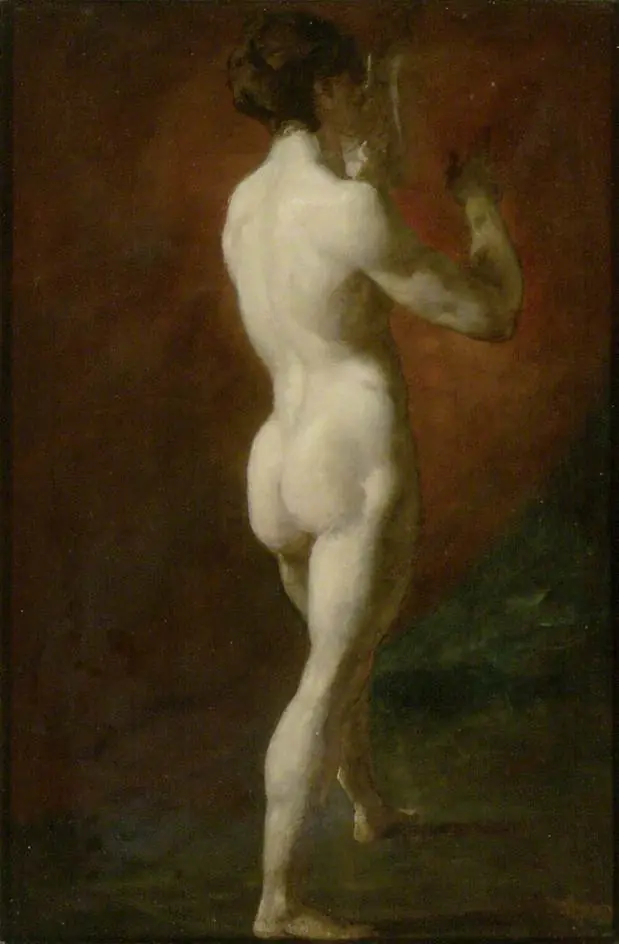 Standing female Nude seen from behind, by William Etty