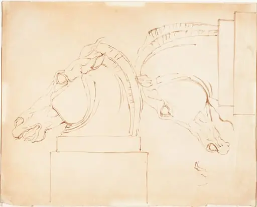 The Horse of Selene from the Elgin Marbles [recto], by William Etty