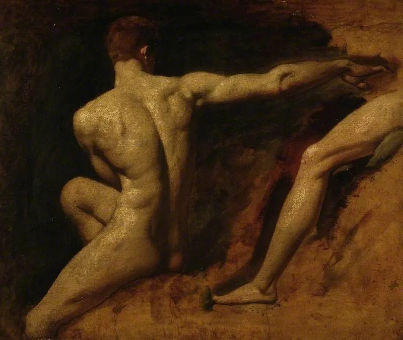 Two male nude studies, by William Etty, unspecified, 1819