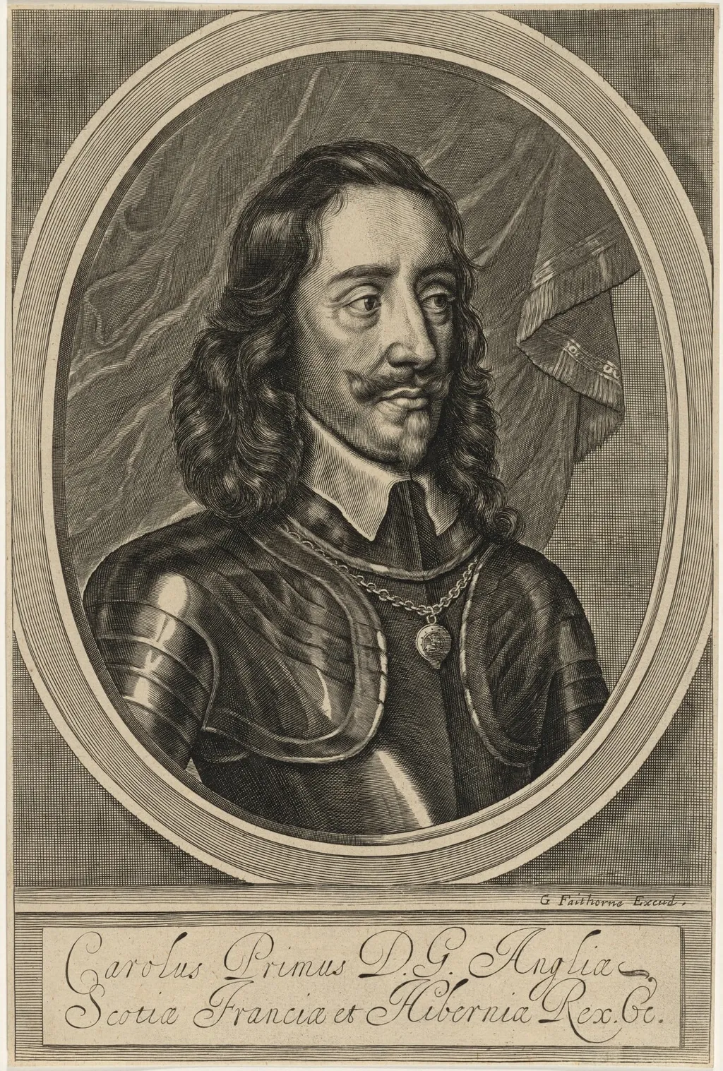 Charles I, by William Faithorne, ink, 1658