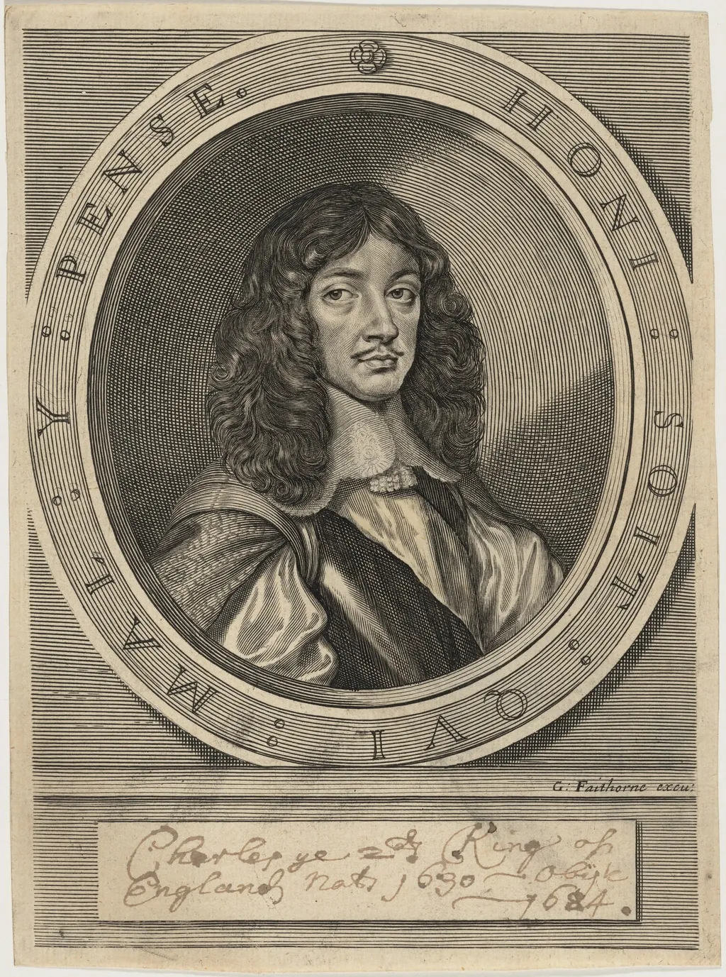 Charles II, by William Faithorne, ink, 1654