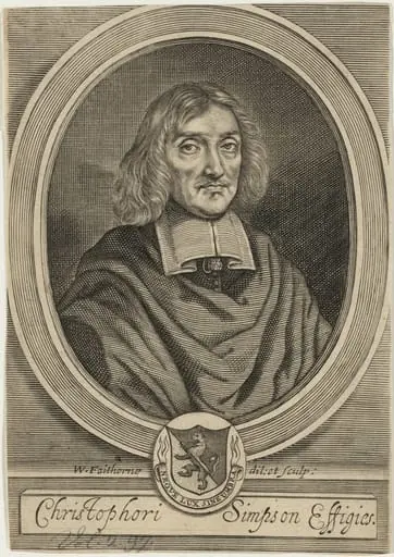 Christopher Chelys Simpson, by William Faithorne