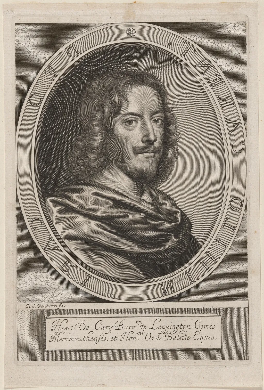 Henry Carey, Earl of Monmouth, by William Faithorne, ink, 1656