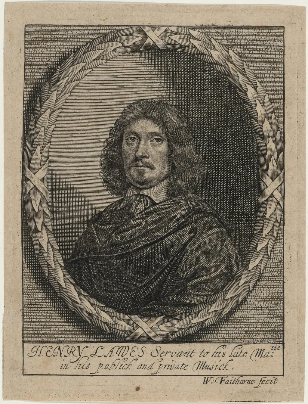 Henry Lawes, by William Faithorne, ink, 1653