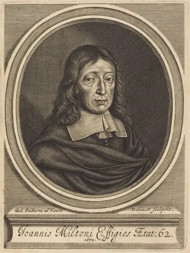 John Milton, by William Faithorne