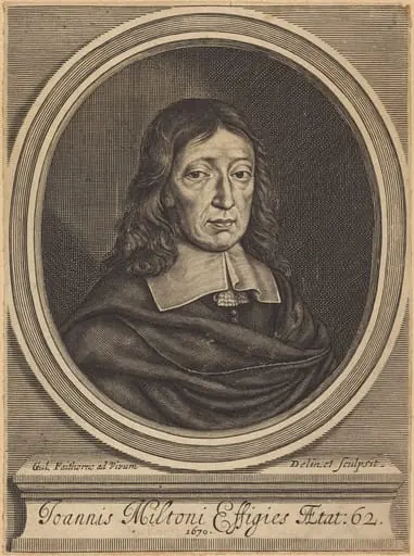 John Milton, by William Faithorne