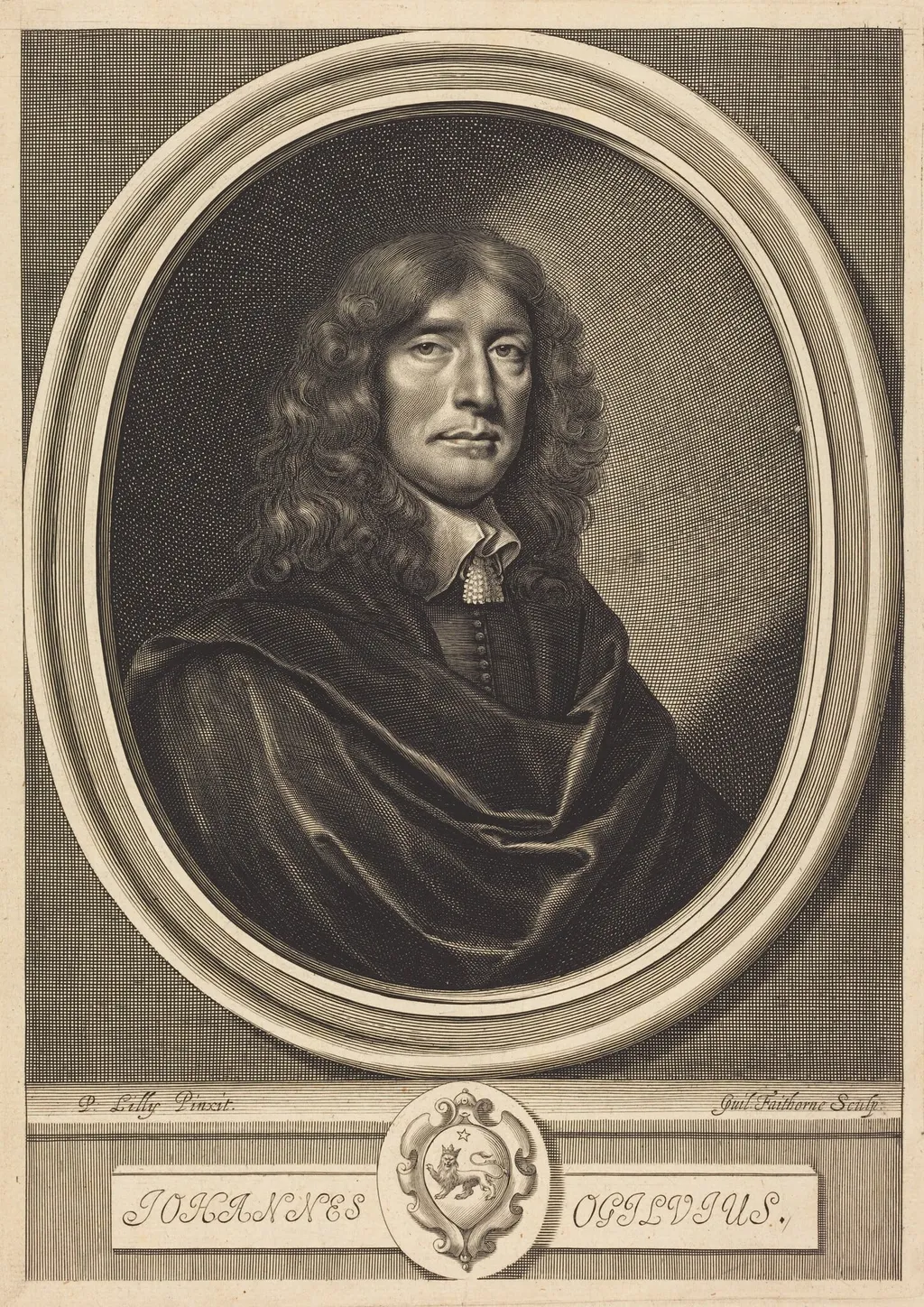 John Ogilvy, by William Faithorne, ink, 1654