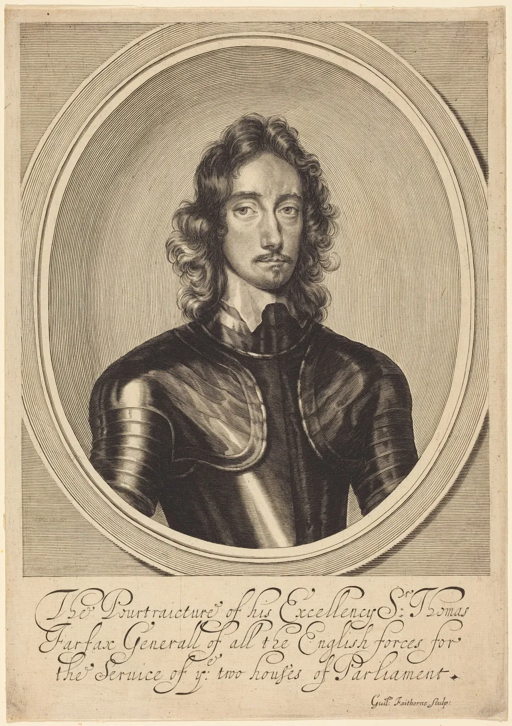 Lord Thomas Fairfax, by William Faithorne, ink, 1654