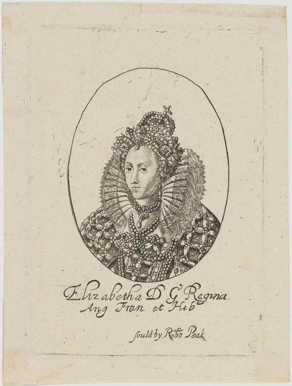 Queen Elizabeth, by William Faithorne, ink, 1633