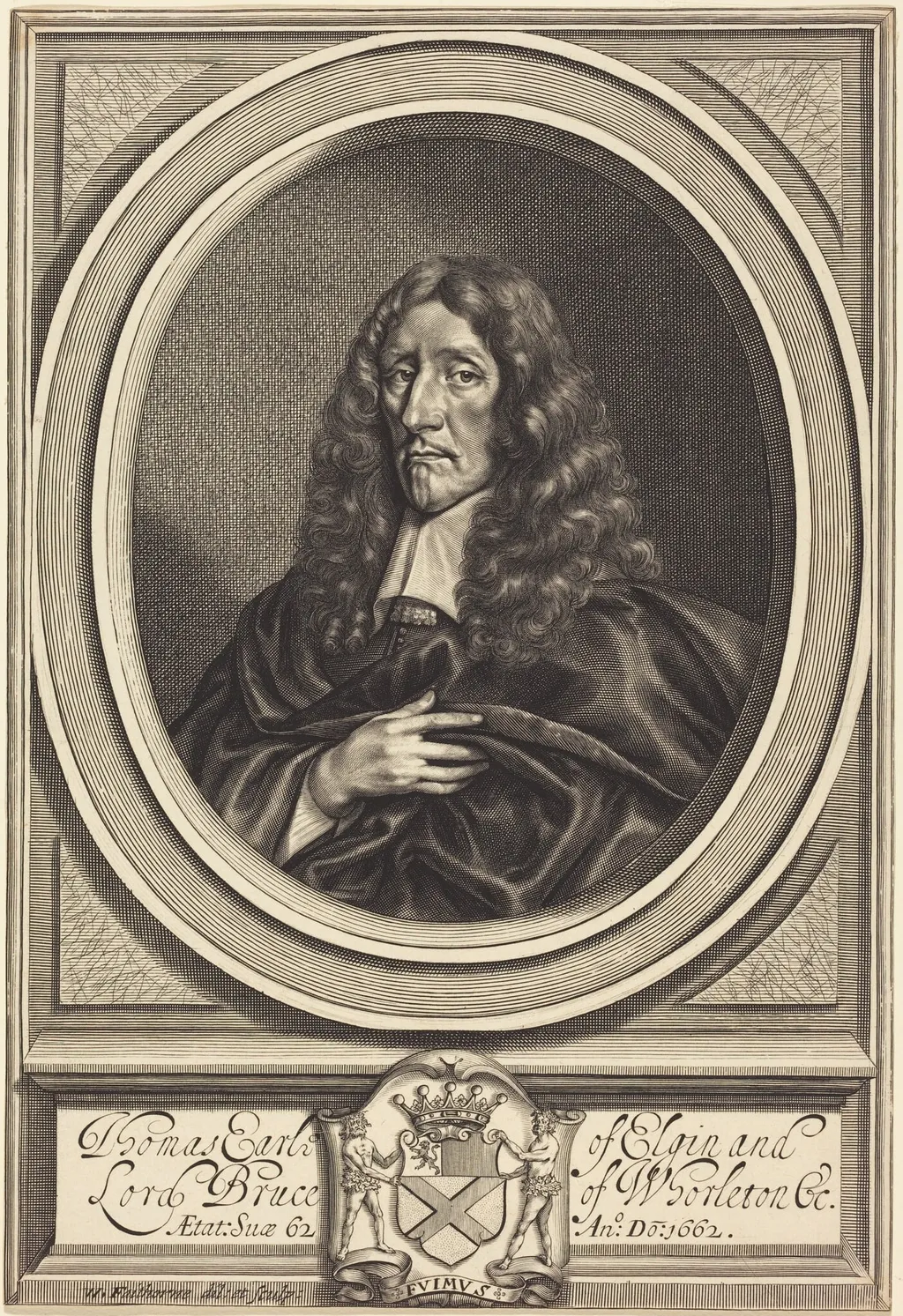 Thomas Bruce, Earl of Elgin, by William Faithorne, ink, 1662