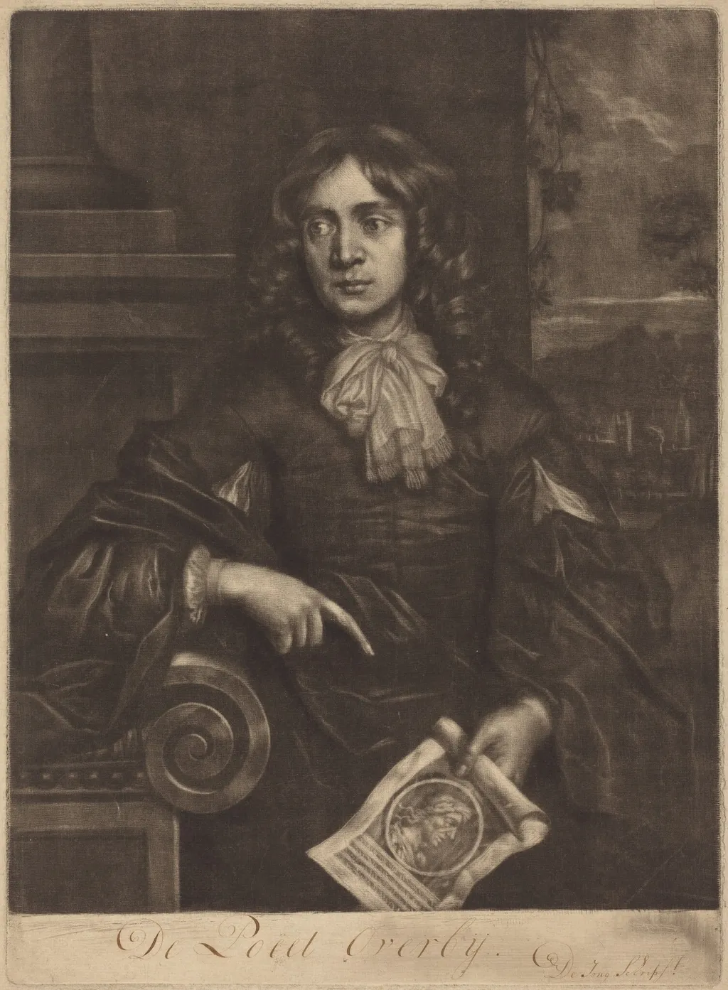 Thomas Flatman, by William Faithorne, ink, 1690