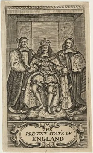 Title Page to The Edward Chamberlayne, The Present State of England, by William Faithorne