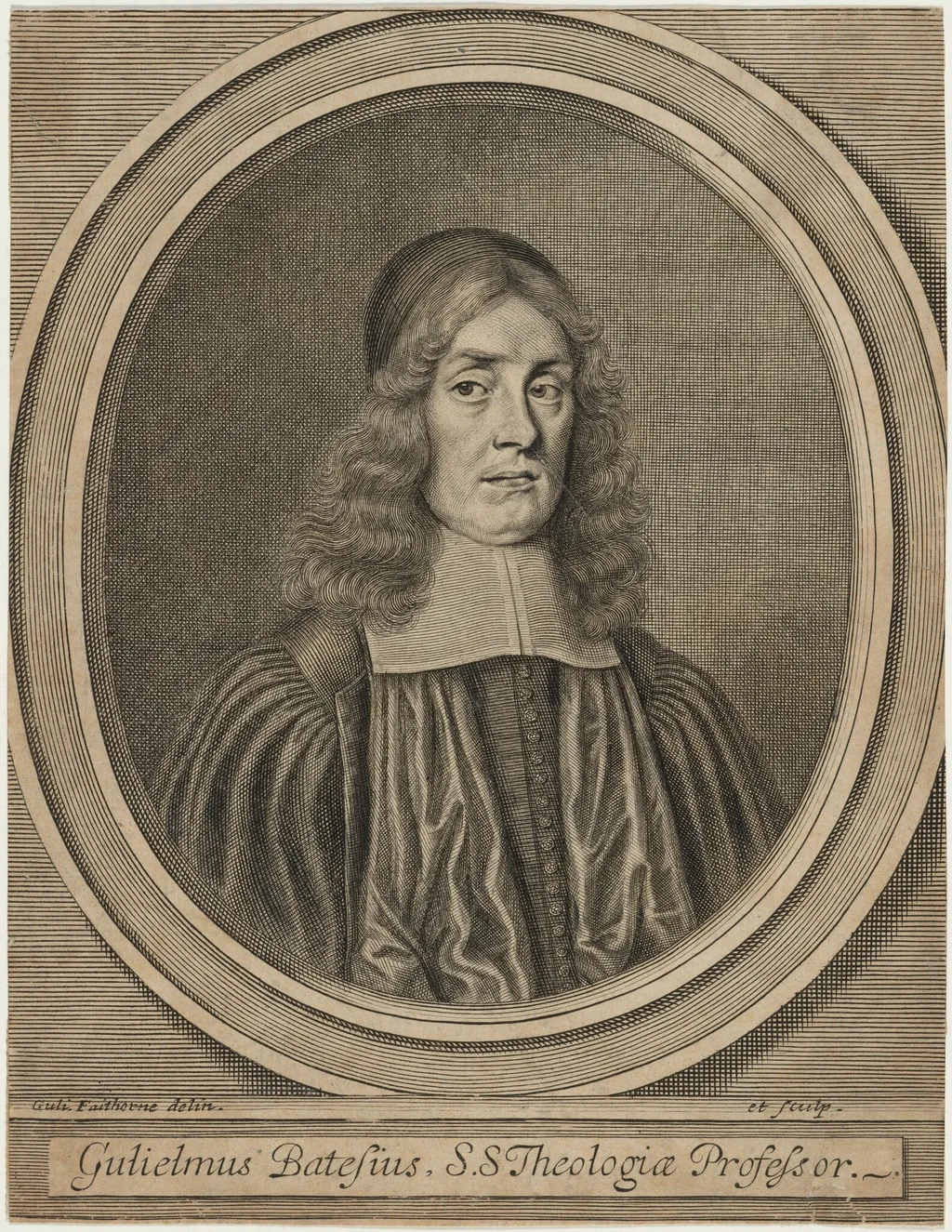 William Bates, D.D., by William Faithorne, ink, 1654