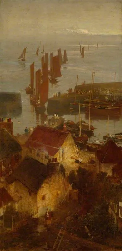 Stonehaven Harbour, by William Fettes Douglas, oil, 1874