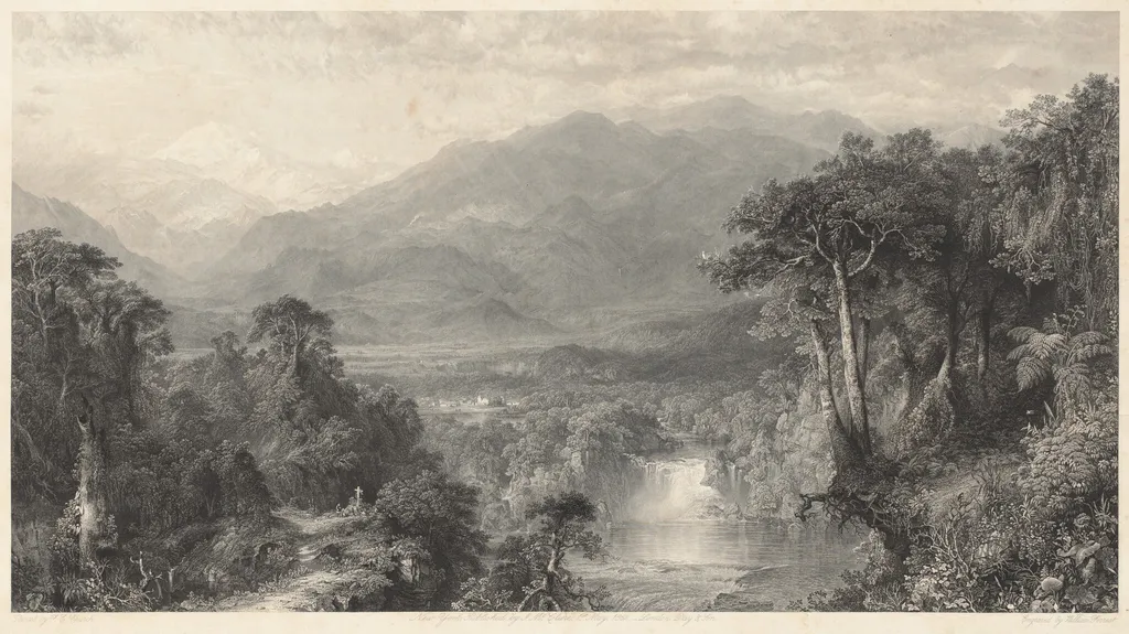 The Heart of the Andes, by William Forrest, ink, 1862
