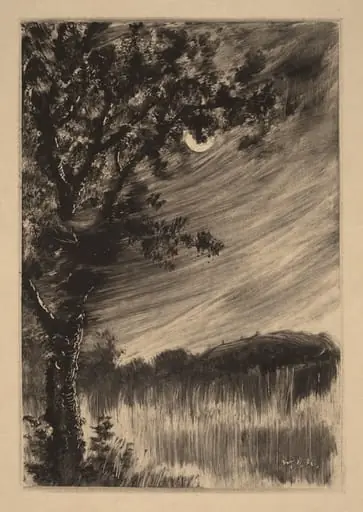 Moonlit Landscape with Tree at the Left, by William Fowler Hopson