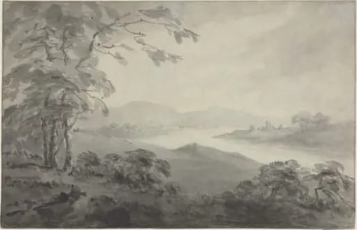 River Landscape with Ruins, by William Gilpin