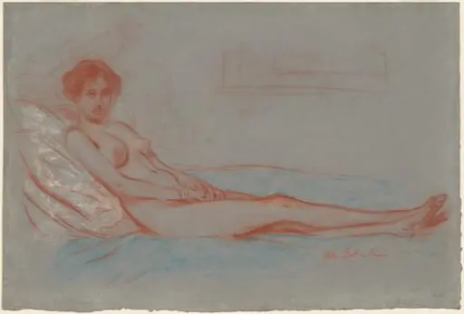 Reclining Female Nude, by William Glackens
