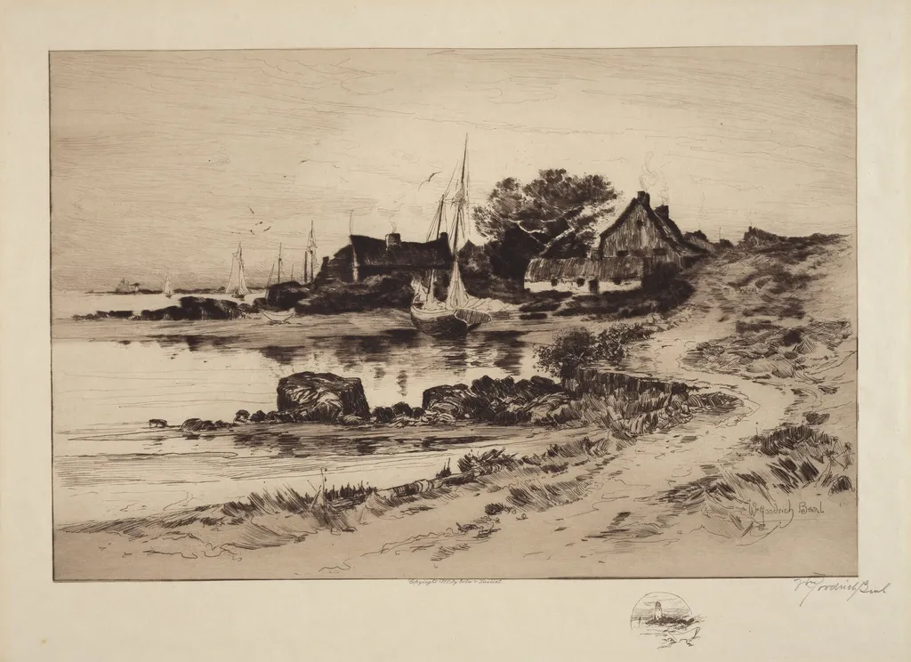 Old Gloucester Shore, by William Goodrich Beal, ink, 1888