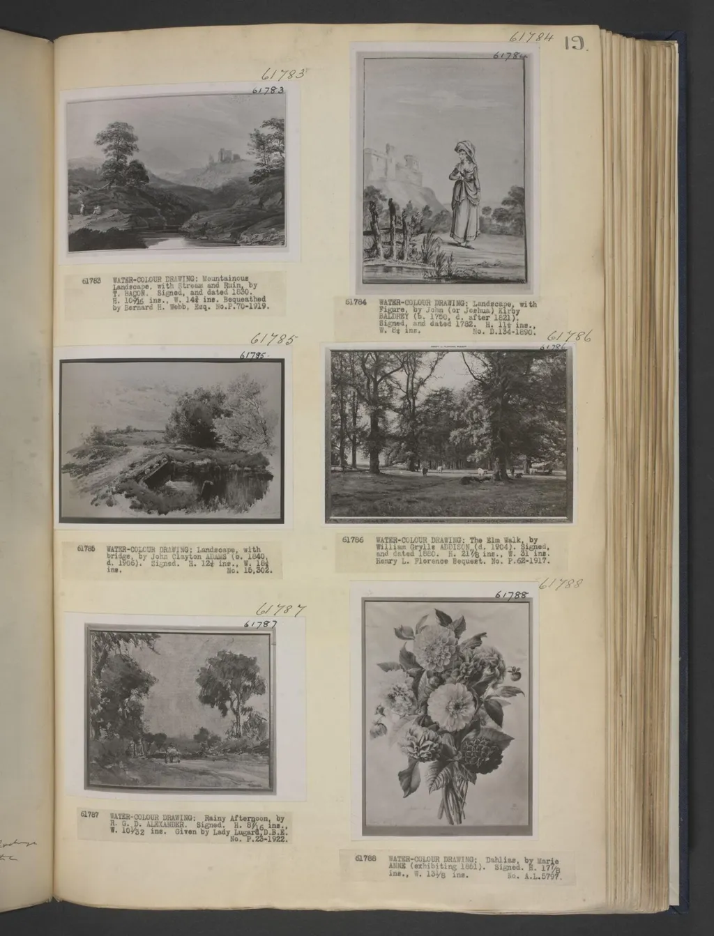 The Elm Walk. A Wooded Park, by William Grylls Addison, watercolor, 1880