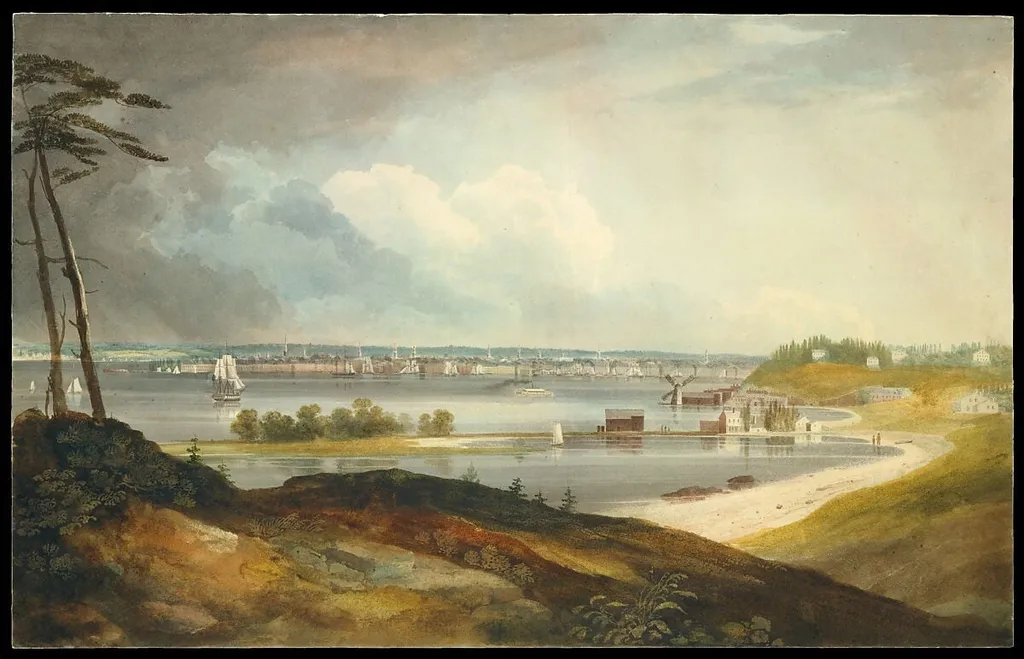 New York from the Heights near Brooklyn, by William Guy Wall, watercolor, 1822