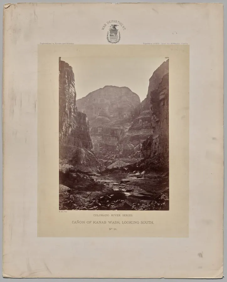 Canon of Kanab Wash, Looking South, Colorado River, by William H. Bell, 1872