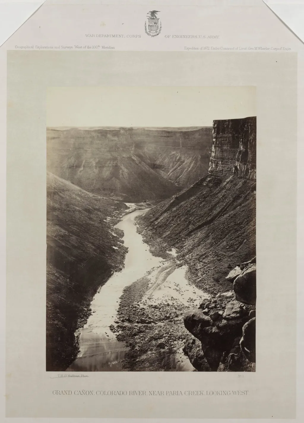 Grand Cañon, Colorado River, Mouth of Kanab Wash, Looking West, by William H. Bell, 1872