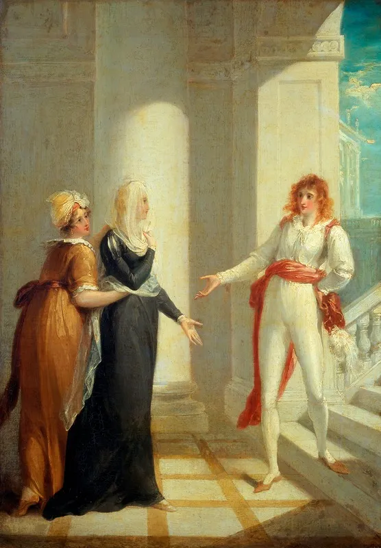 Maria, Olivia and Viola from 'Twelfth Night' by William Shakespeare, by William Hamilton, oil, 1795