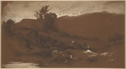 Figures in a Landscape, by William Hart