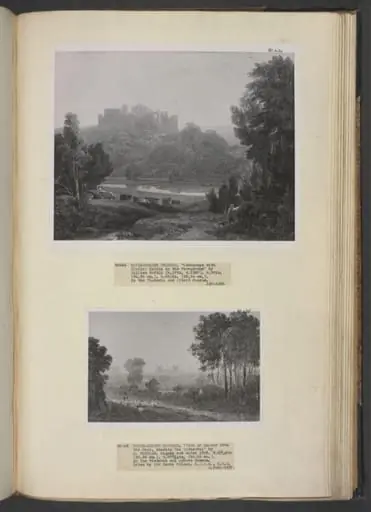 Landscape with castle, cattle in the foreground, by William Havell