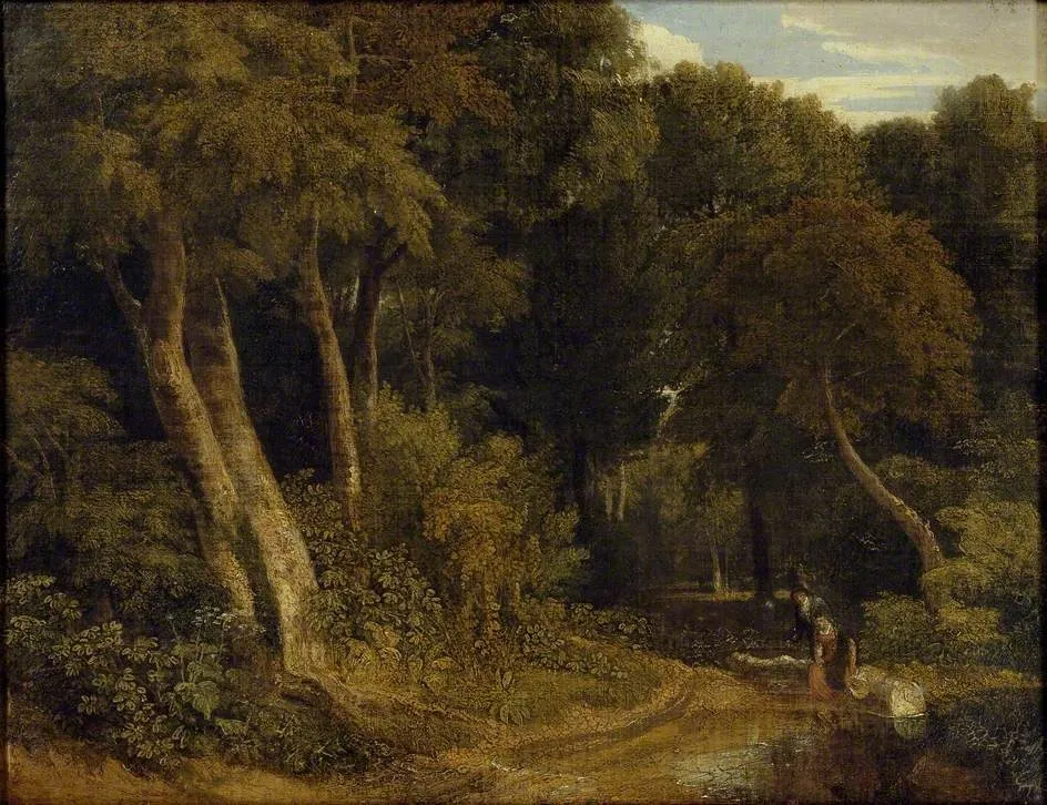 Wooded Landscape with Sheep, by William Havell, oil, 1829