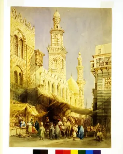 The Sharia 'El-Gohargiyeh, Cairo, by William Henry Bartlett