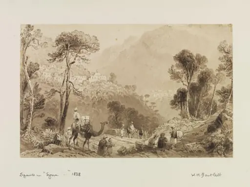 Village of Brumhanna in Mt. Lebanon, by William Henry Bartlett