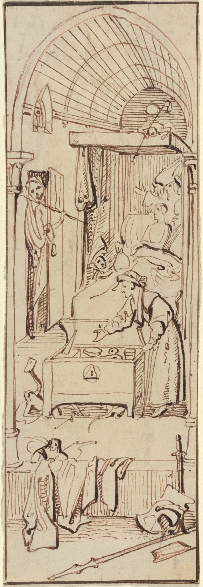 The Death of the Miser, by William Henry Brooke, ink, 1816