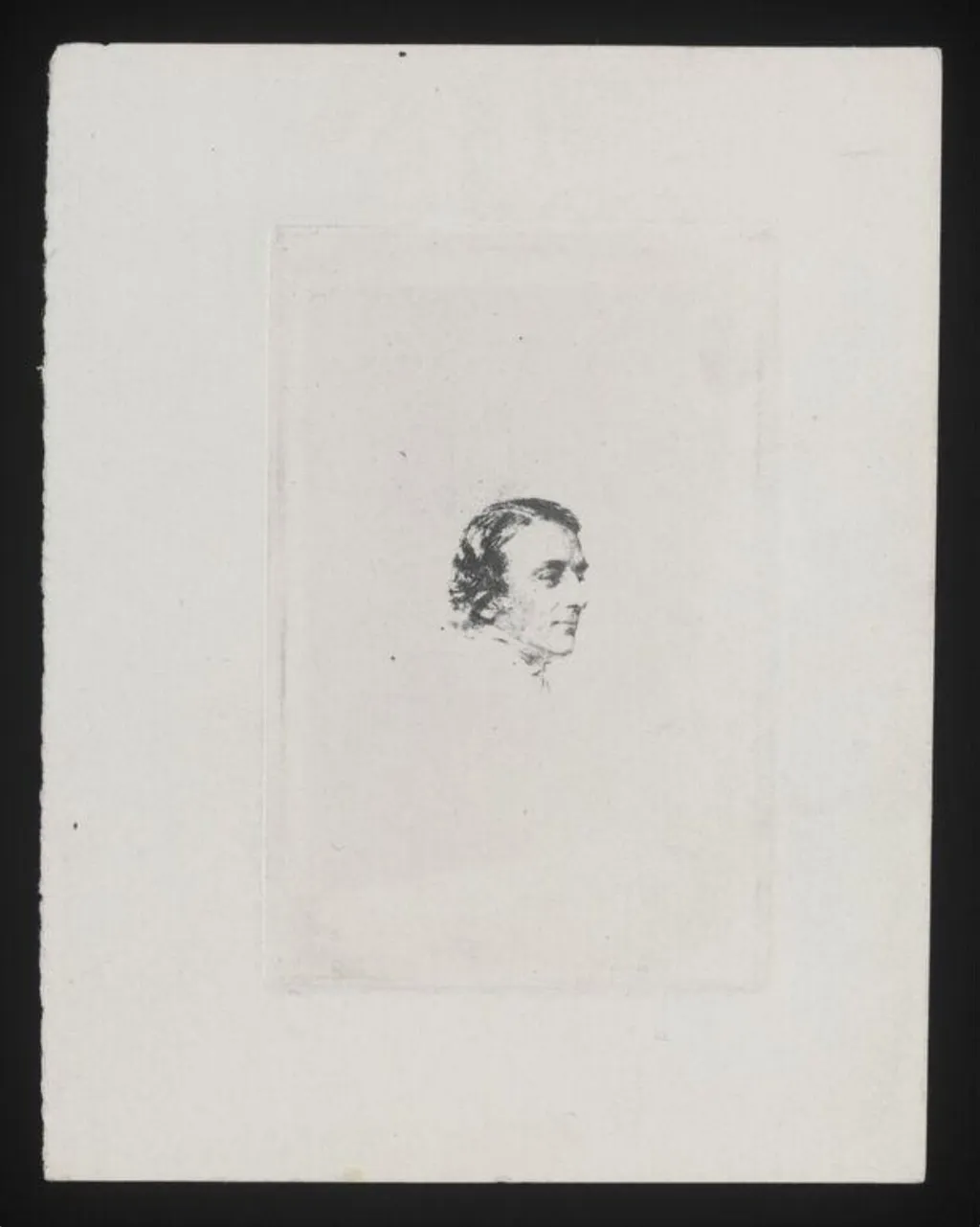 Copy of a print of a man's head, by William Henry Fox Talbot, 1858