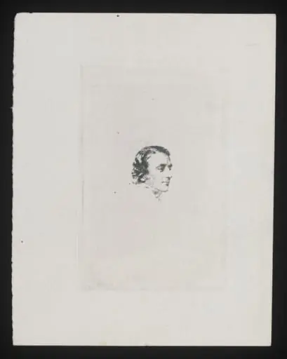 Copy of a print of a man's head, by William Henry Fox Talbot