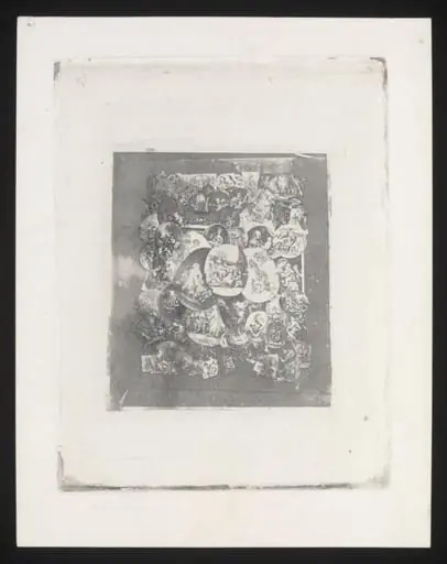 Exp. 670: Composite of oval portrait prints and engravings, by William Henry Fox Talbot