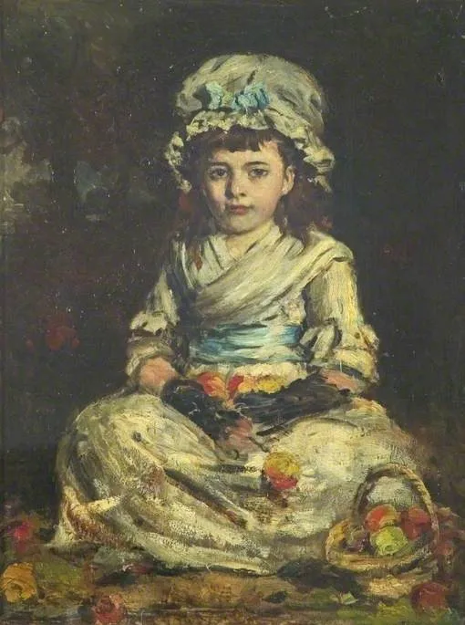 Girl with Flowers, by William Hippon Gadsby, oil, 1894